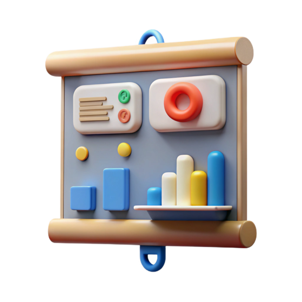 impressive creative Group Project Presentation Screen Cutout with Chart Data authentic png