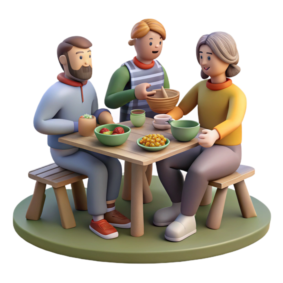 elegant traditional Group Sharing Meal Together Outdoors Cutout exclusive png