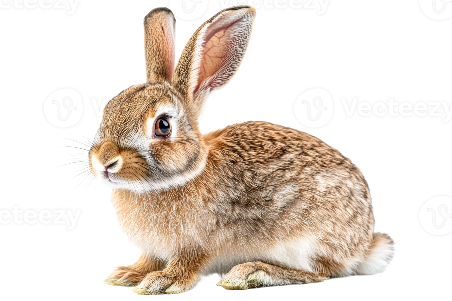 Rabbit sitting cut out on transparent png
