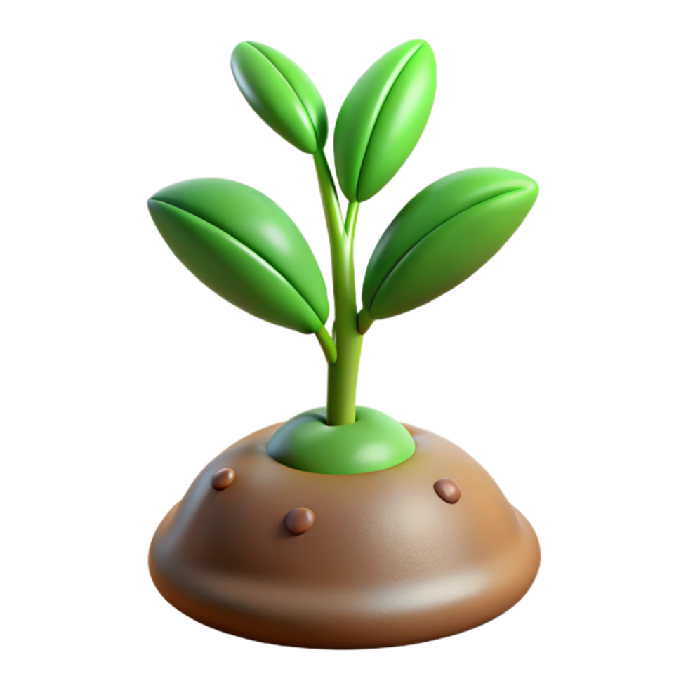 serene modern Growing Plant Timelapse Green Shoots Isolated premium png