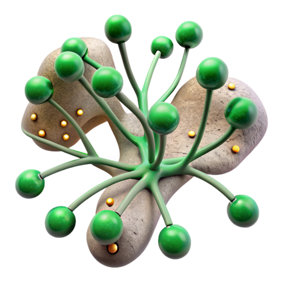 stunning minimalist Growing Neural Pathways Cutout with Green Highlights genuine png