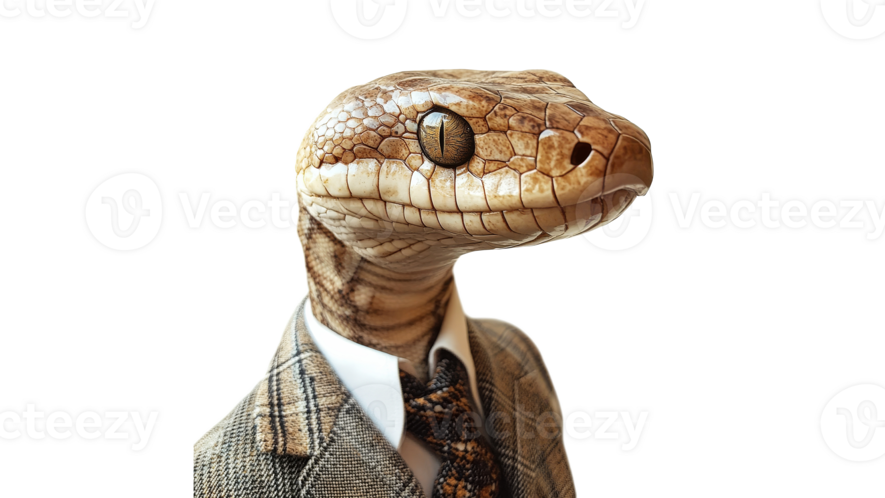 Lizard dressed in suit with patterned tie png