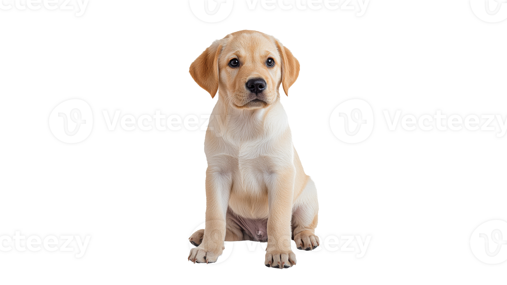 Labrador puppy sits quietly on a white background png