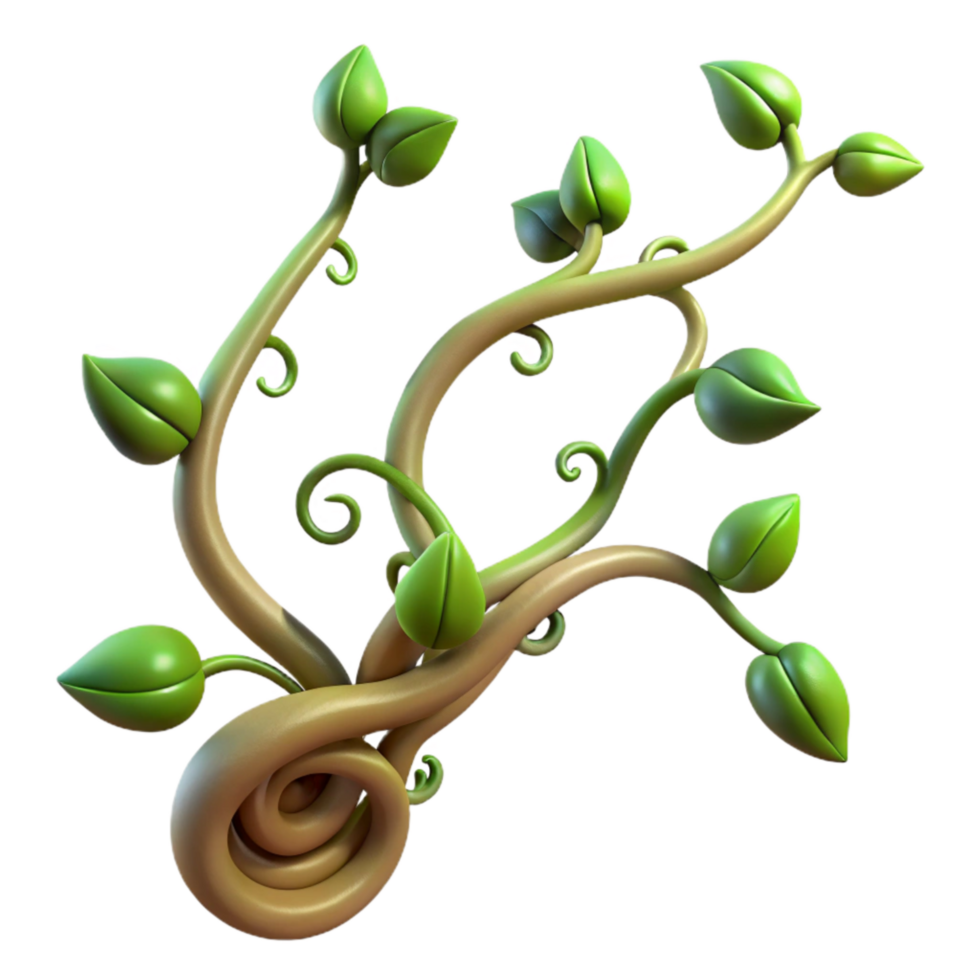 beautiful abstract Growing Vine Tendrils Reaching Out Isolated authentic png