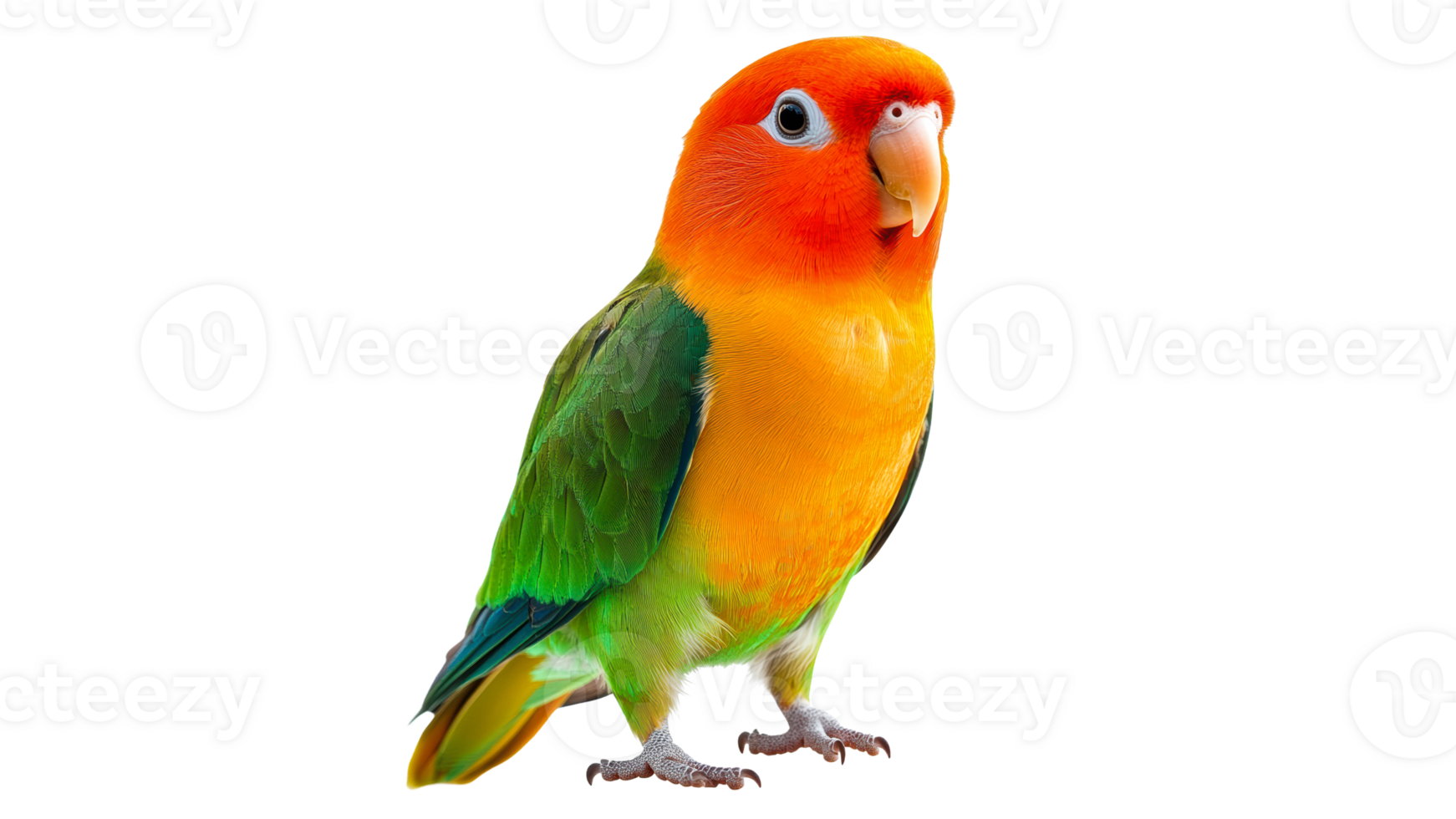 Colorful lovebird standing on a white background png