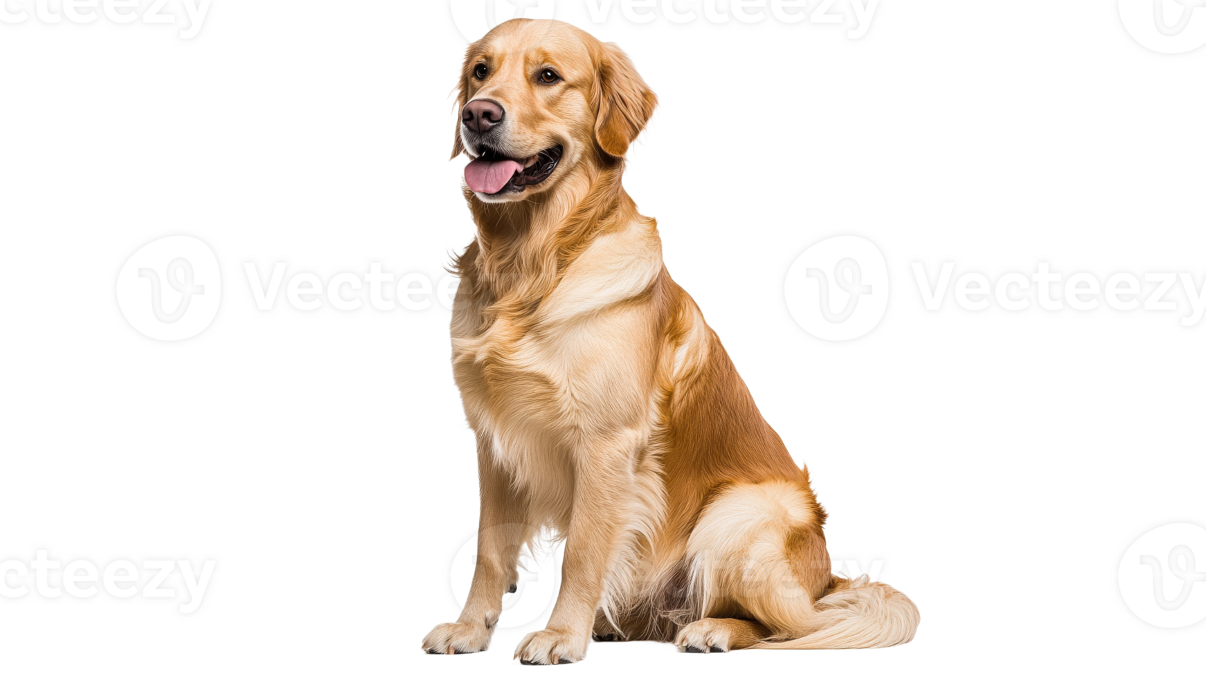 Golden retriever sitting on a white background png