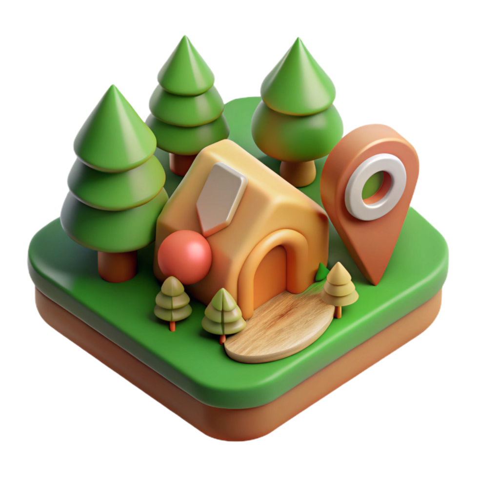 magnificent minimalist Habitat Restoration Icon Isolated Forest Scene detailed png
