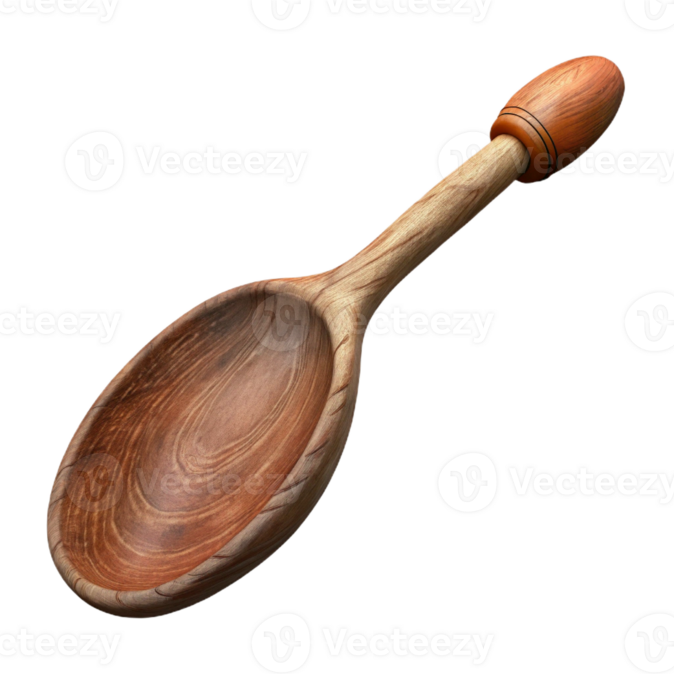 wonderful minimalist Hand Carved Wooden Spoon Rustic Style Isolated professional png