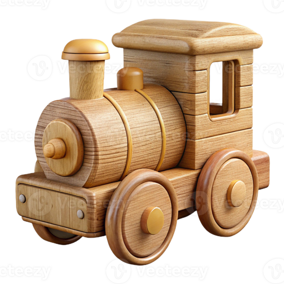 stunning creative Hand Carved Wooden Toy Train Side View Cutout high quality png