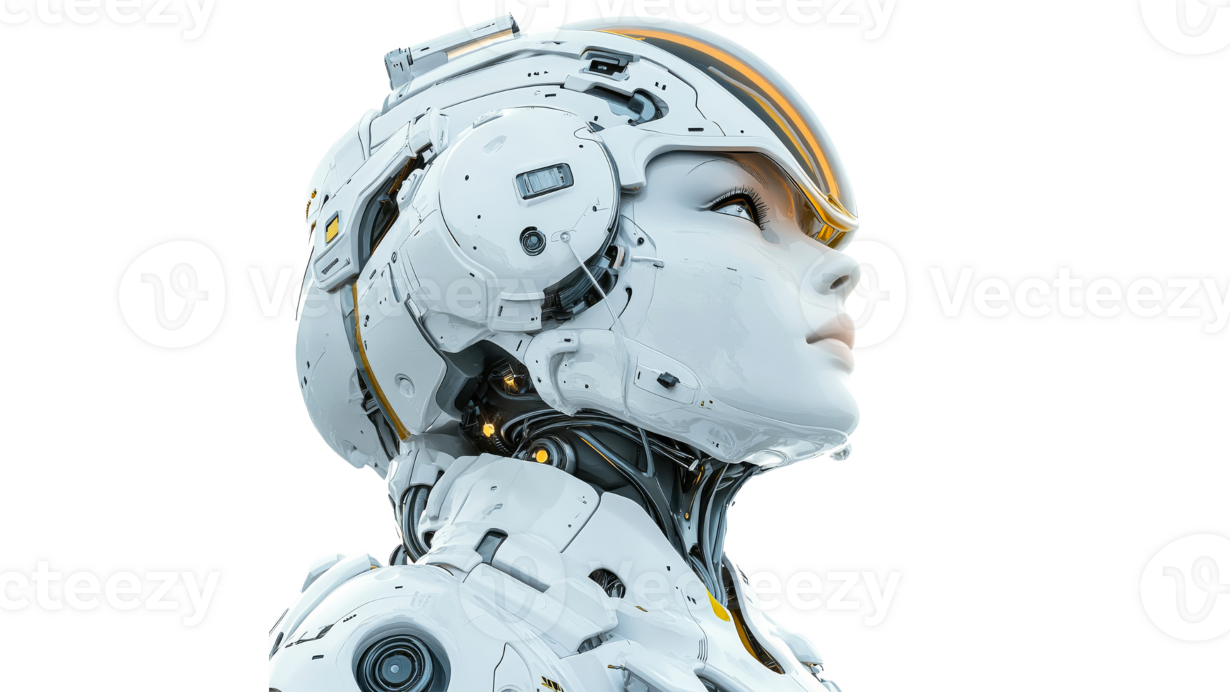 Intricate futuristic robotic figure png