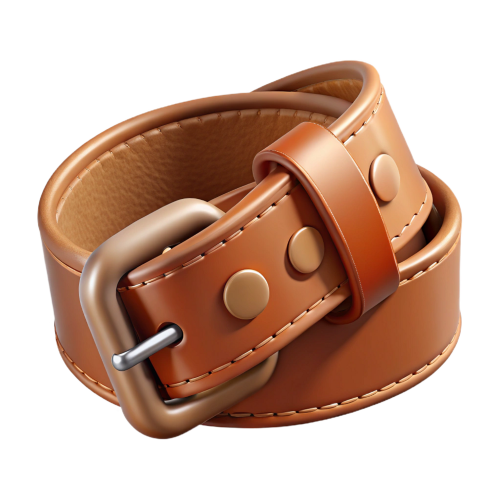 dramatic abstract Handcrafted Leather Belt Brown Isolated on Transparent Background original png