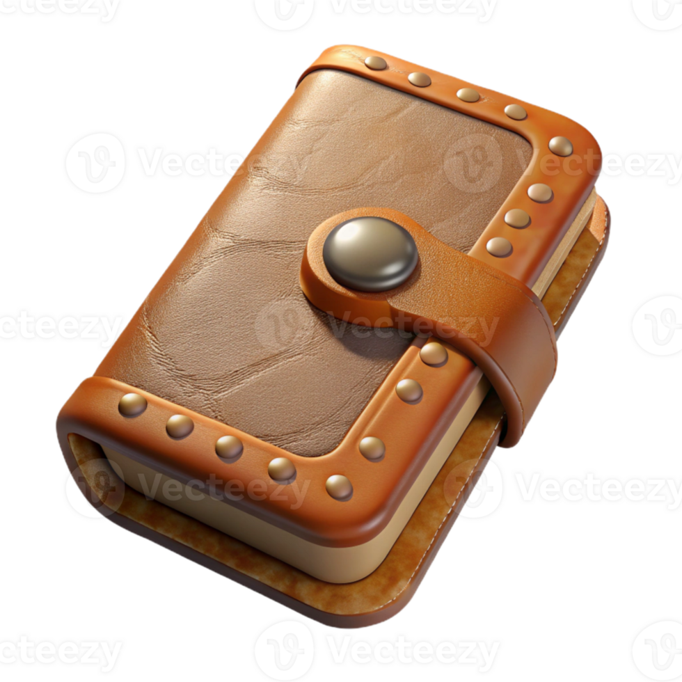 dramatic traditional Handcrafted Leather Case for Phone Brown Isolated on Transparent Background professional png