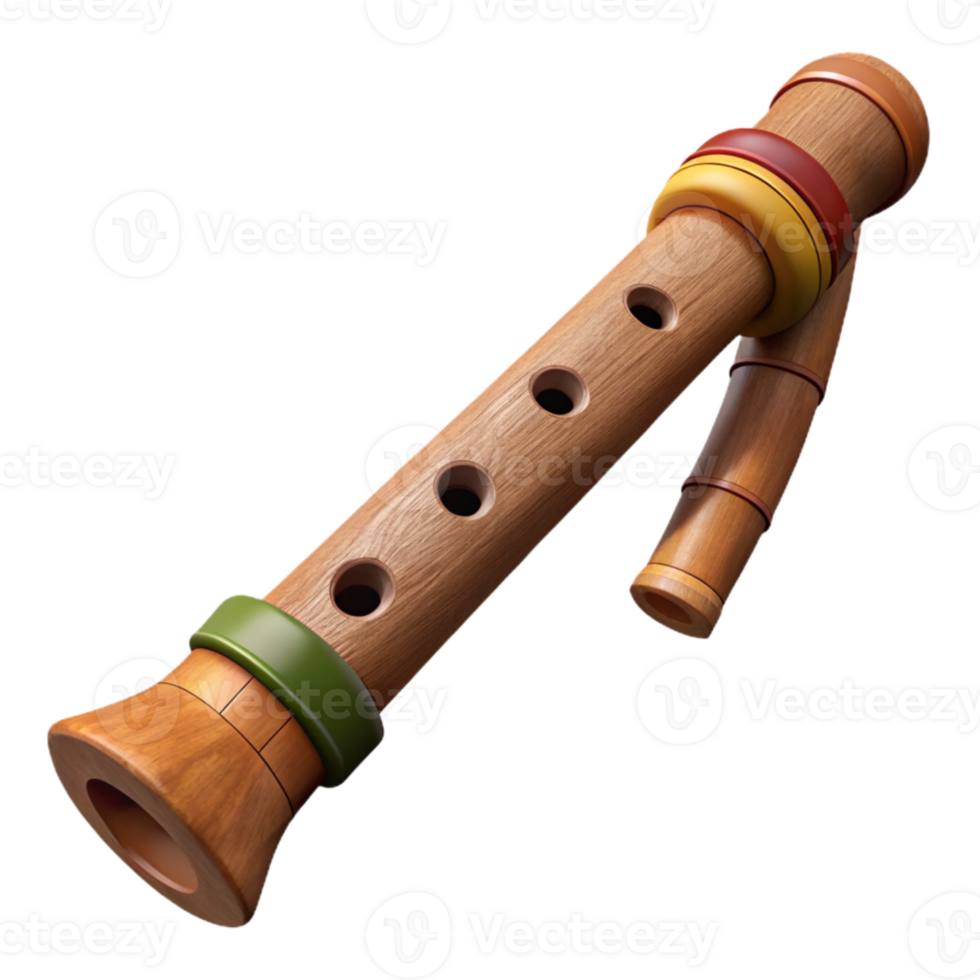 stunning classic Handcrafted Wooden Flute Side View Cutout high resolution png