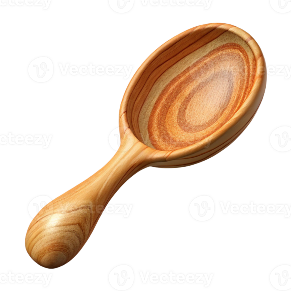 wonderful classic Handcrafted Wooden Spoon Top View Cutout with Smooth Texture genuine png