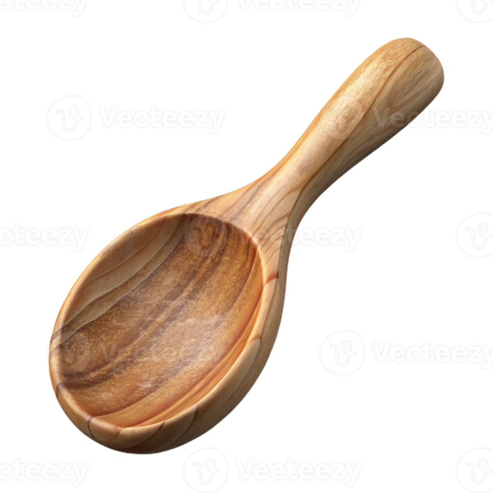 magnificent traditional Handcrafted Wooden Spoon Top View Cutout with Smooth Texture premium png