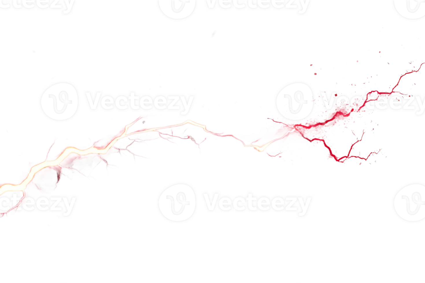 Colorful abstract lightning striking across canvas png