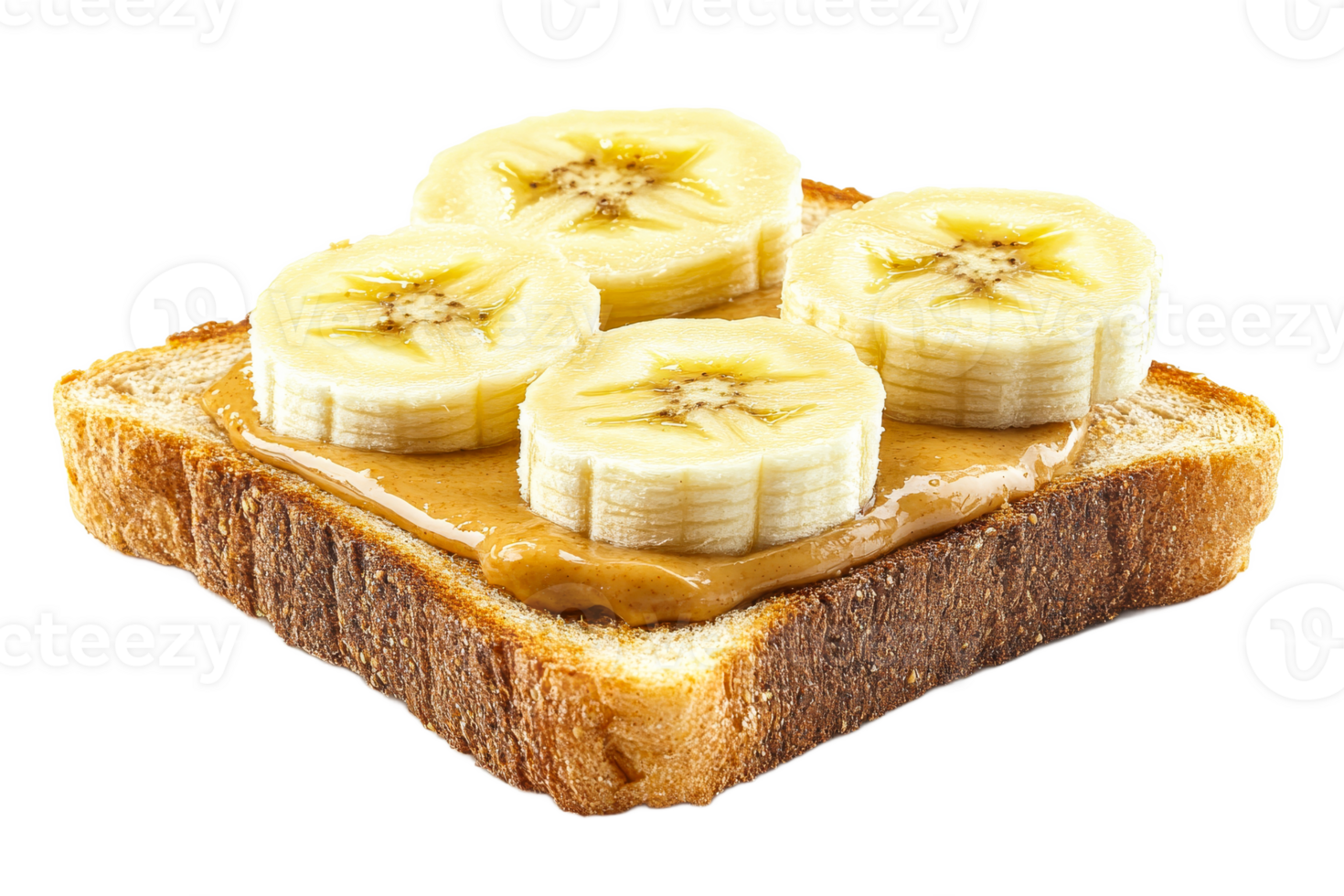 Peanut butter banana toast prep png