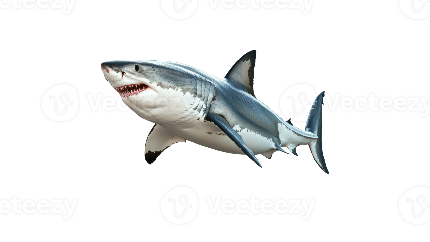 Shark swimming in open water near the surface png