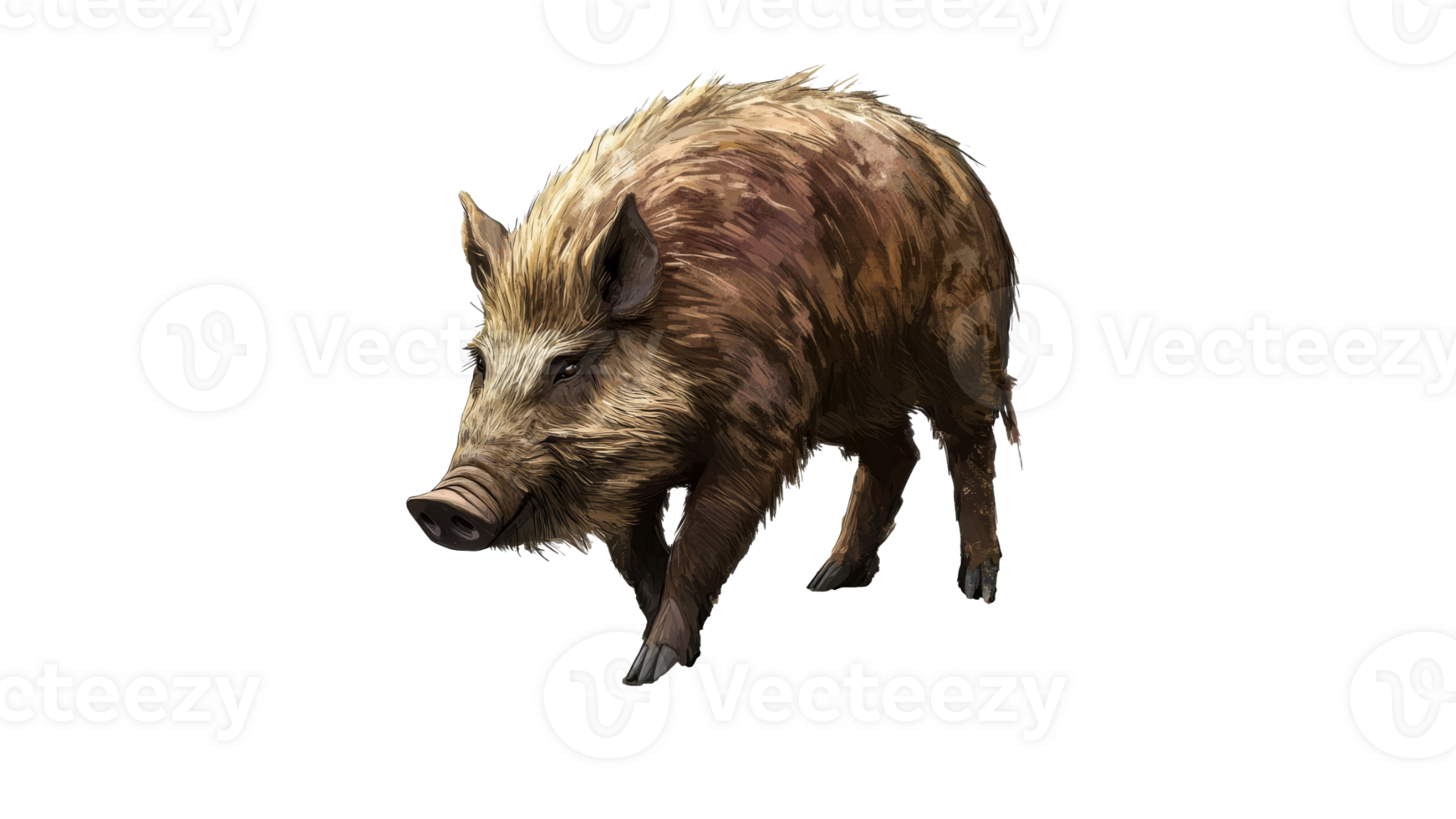Wild boar walking through a forest clearing png