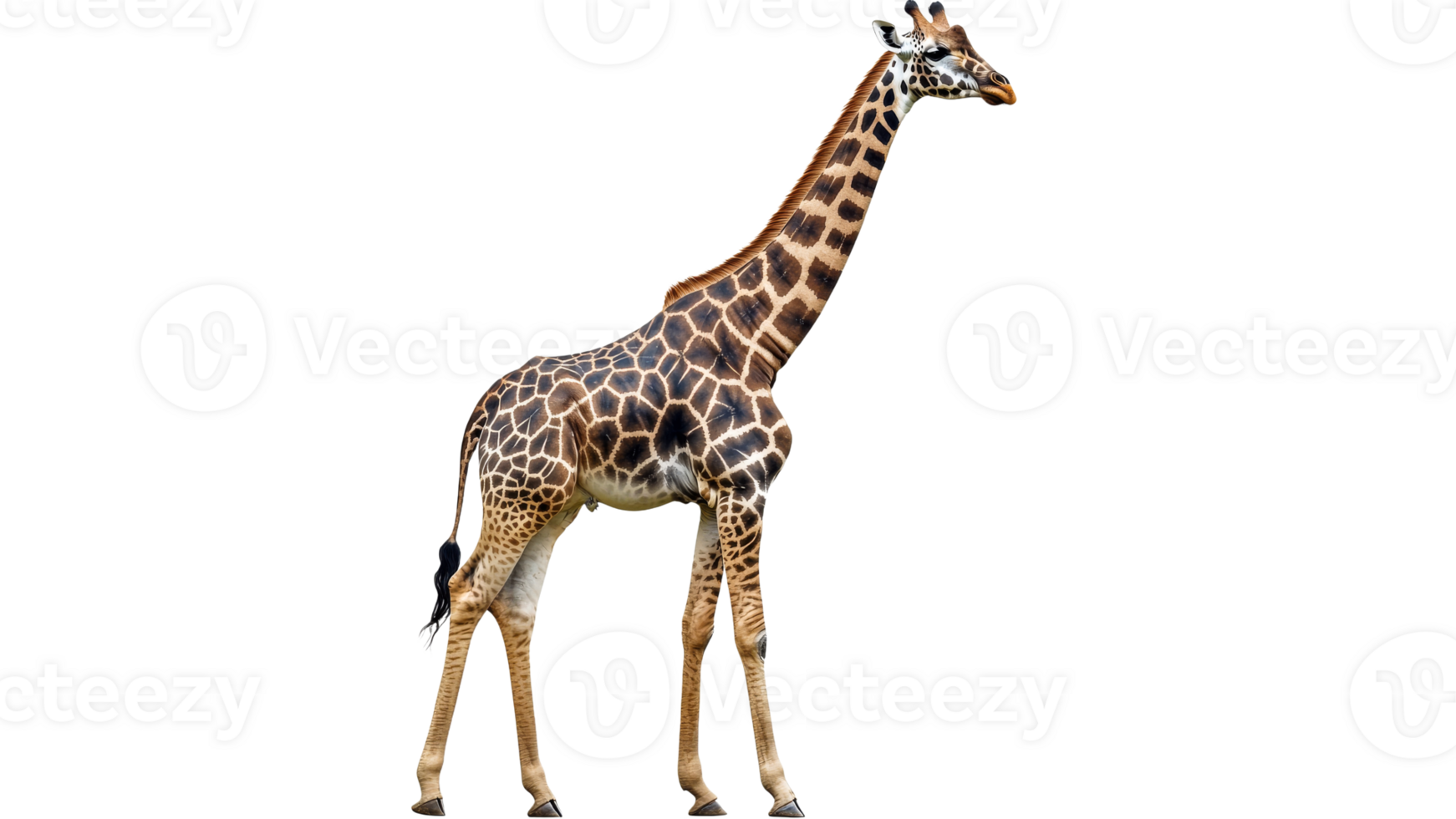 Giraffe standing in a natural pose transparent background png