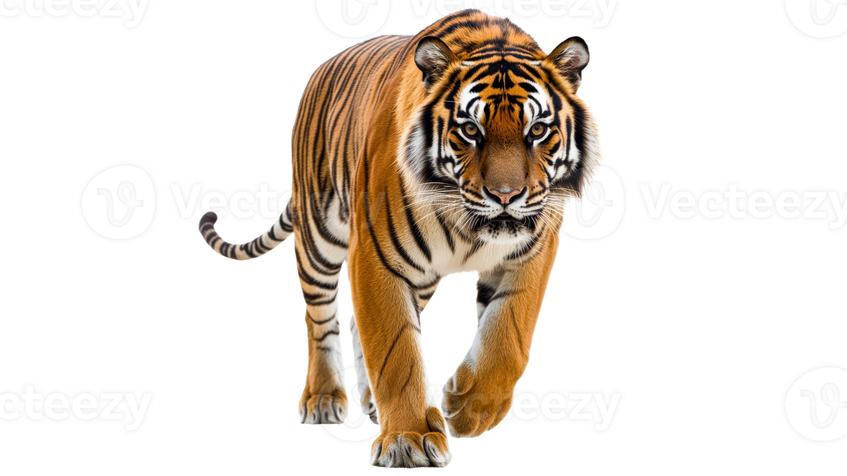 Tiger walking confidently through its territory transparent png