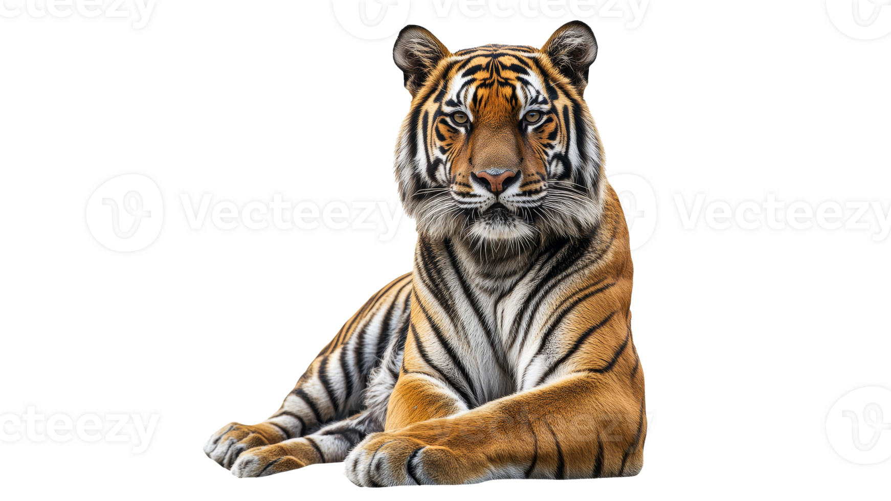 Majestic tiger resting in a natural pose png