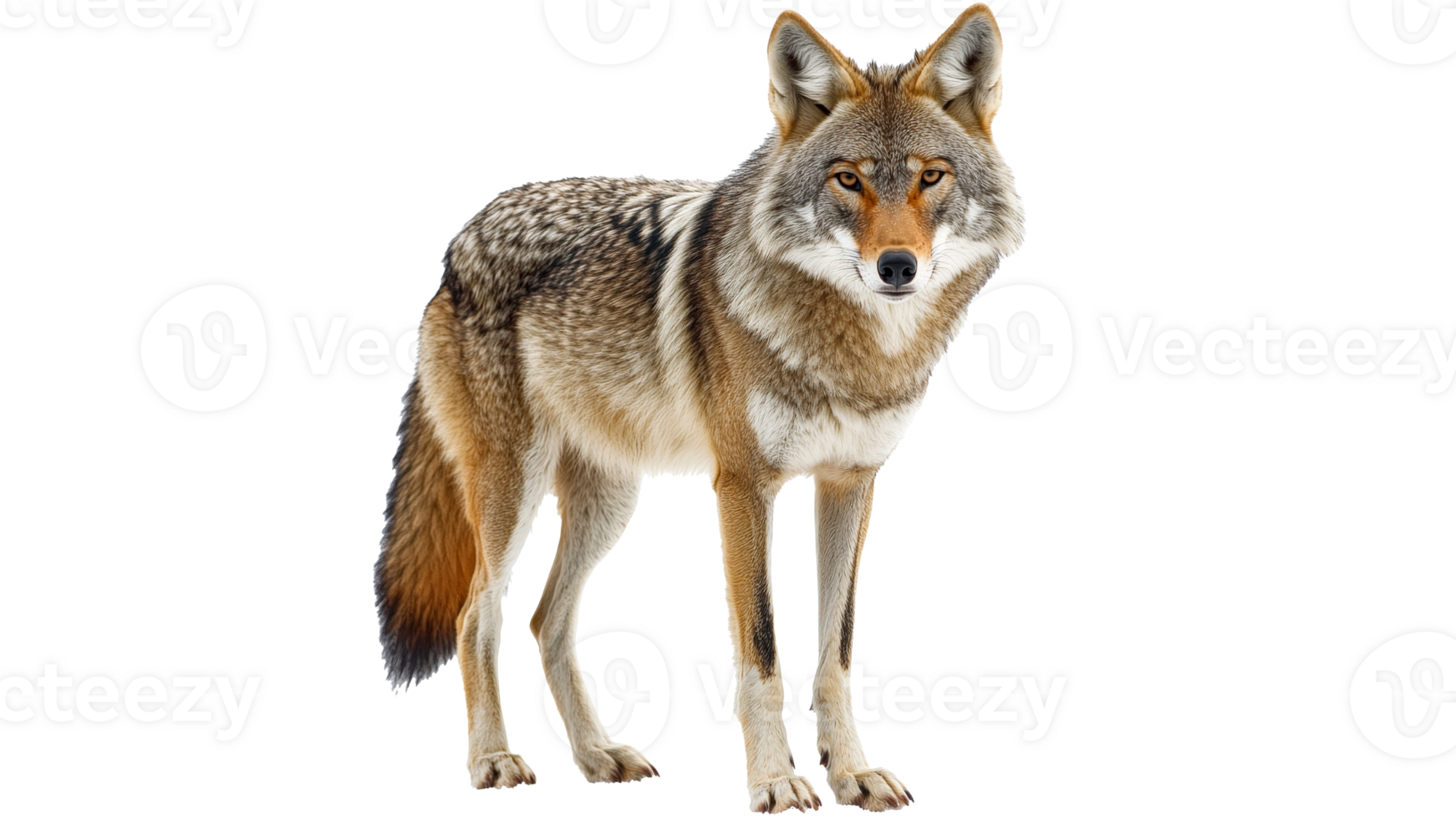 Coyote stands gracefully in a natural pose png