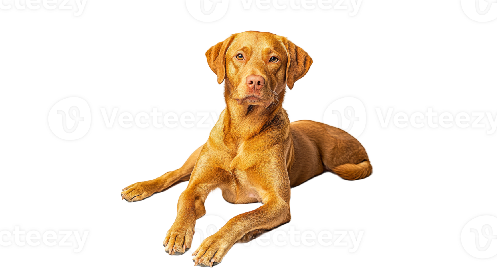 Loyal golden retriever relaxing peacefully indoors png