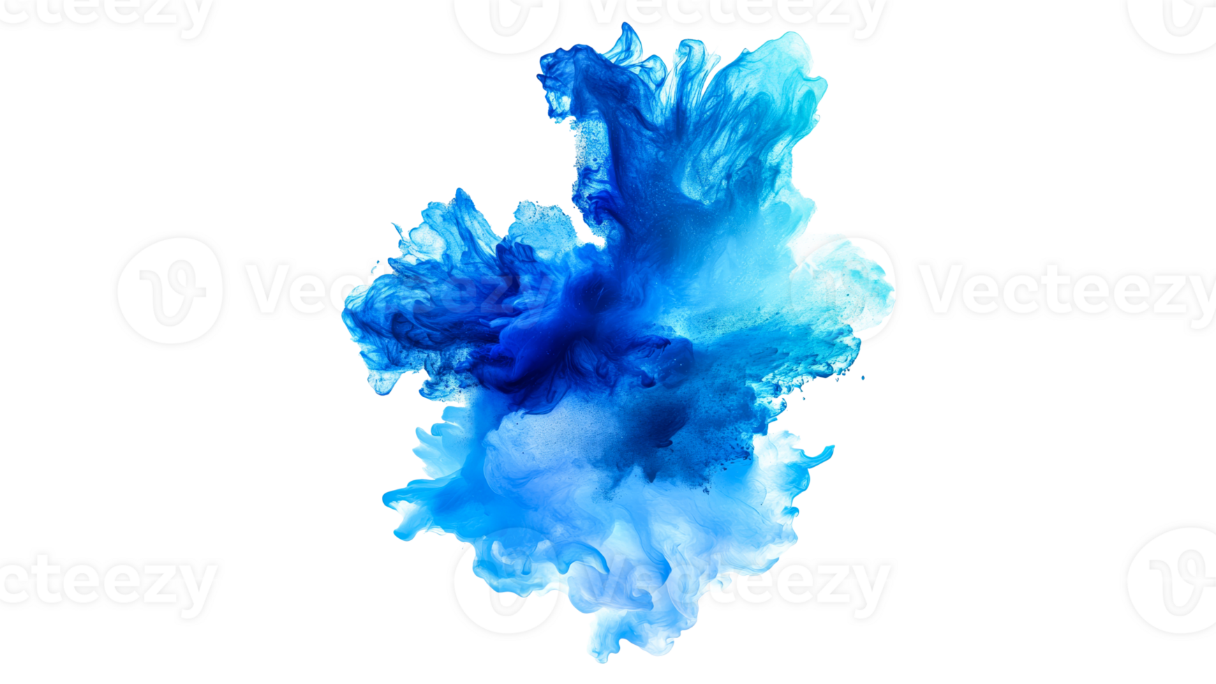 Colorful blue ink splash creating dynamic effect png
