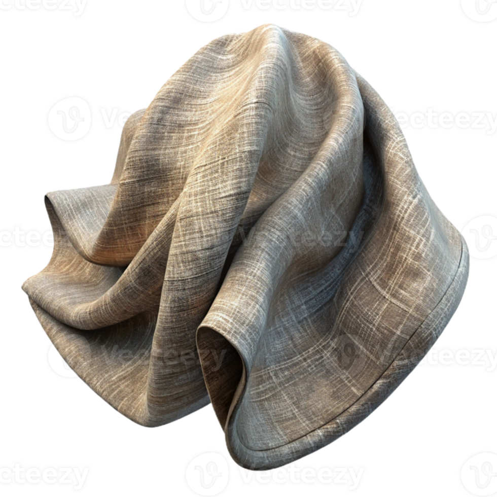 impressive vintage Hand Dyed Linen Fabric with Natural Texture Isolated Element high quality png