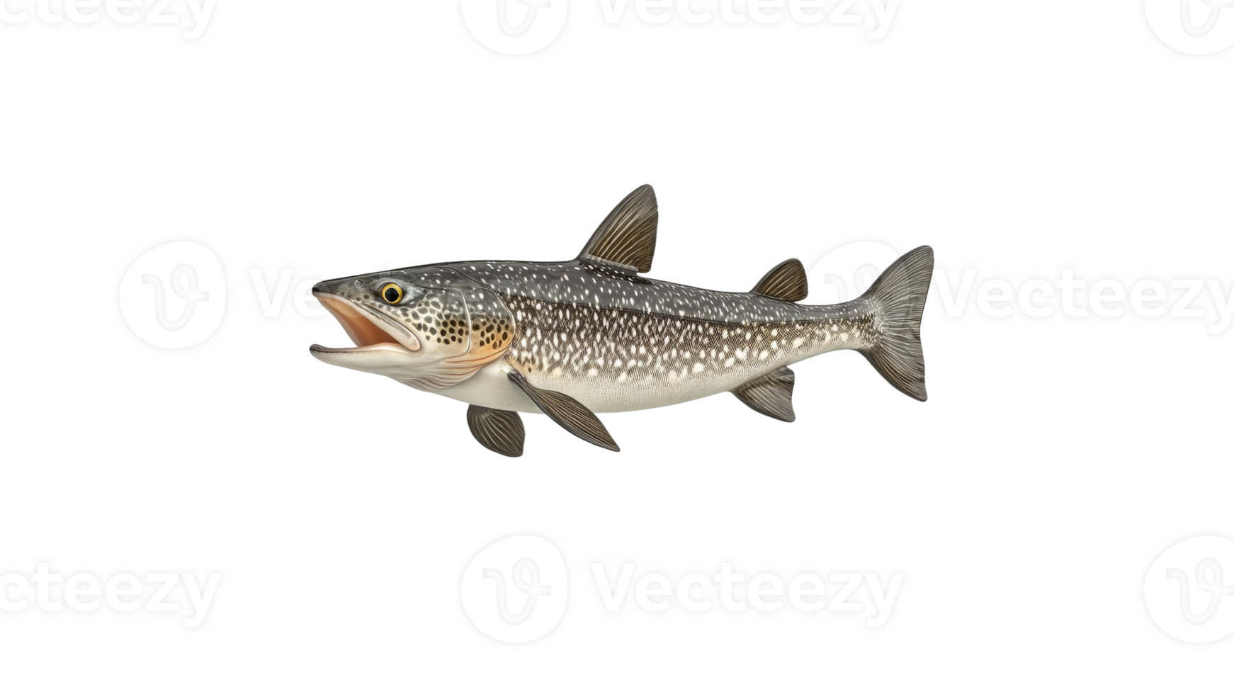 Detailed illustration of a realistic trout fish png