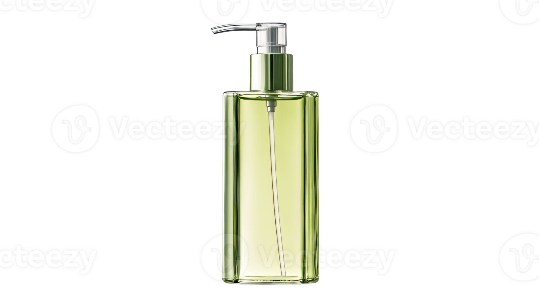 Minimalist green liquid soap bottle design png
