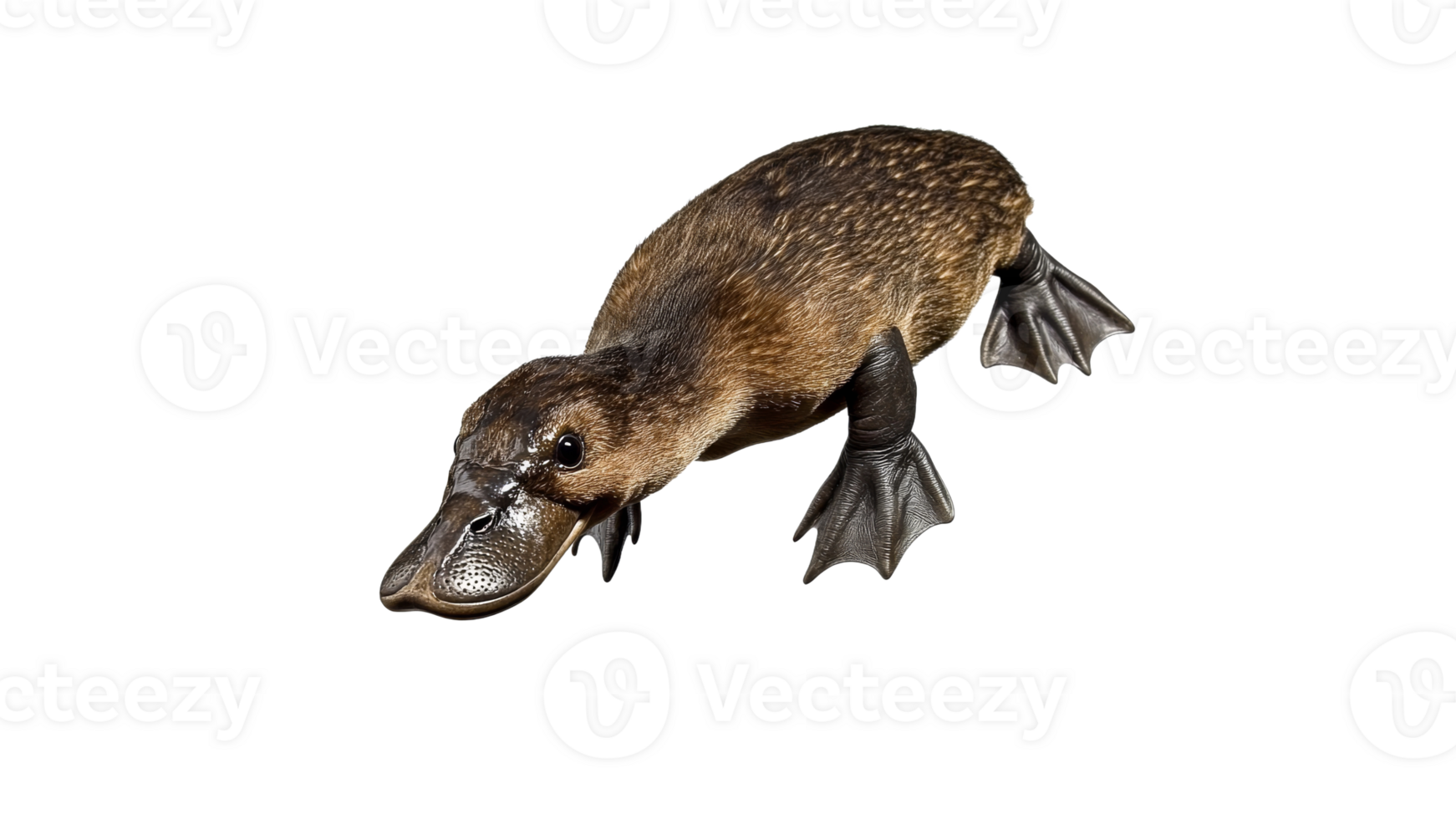 Unique characteristics of a platypus swimming png