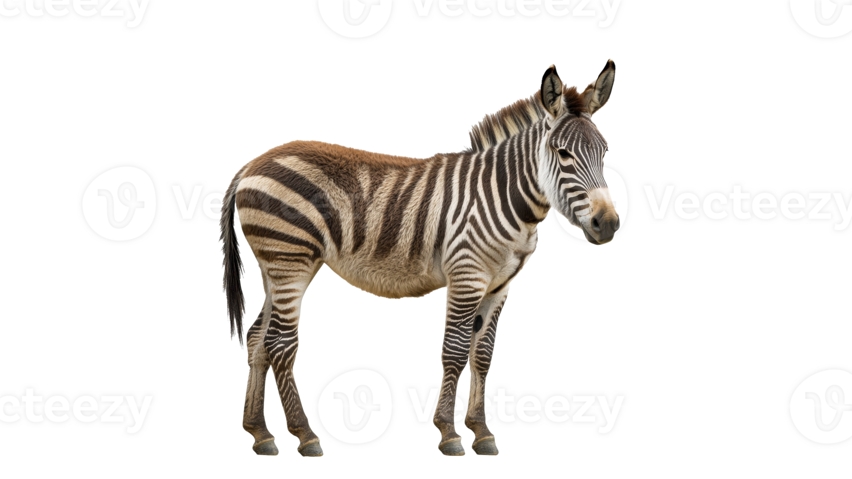 Unique zebra standing against a white background png