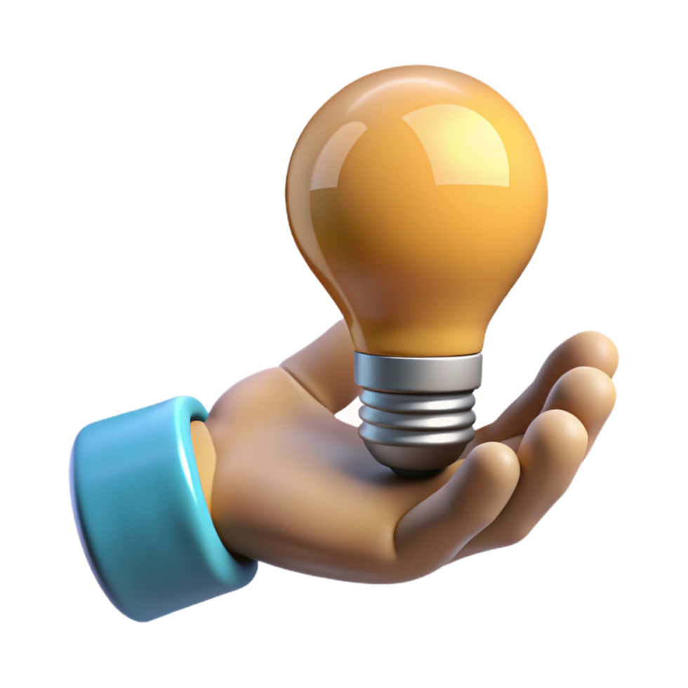extraordinary traditional Hand Holding a Lightbulb Isolated Innovation detailed png