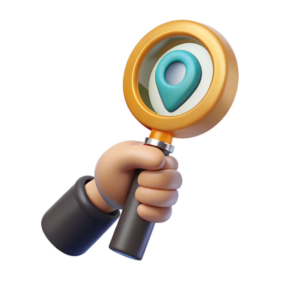 impressive vintage Hand Holding a Magnifying Glass Side Angle Cutout png