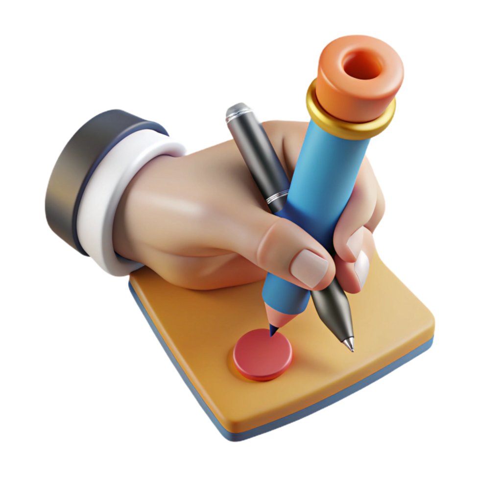 extraordinary traditional Hand Holding a Pen Writing Gesture Isolated Transparent Background detailed png