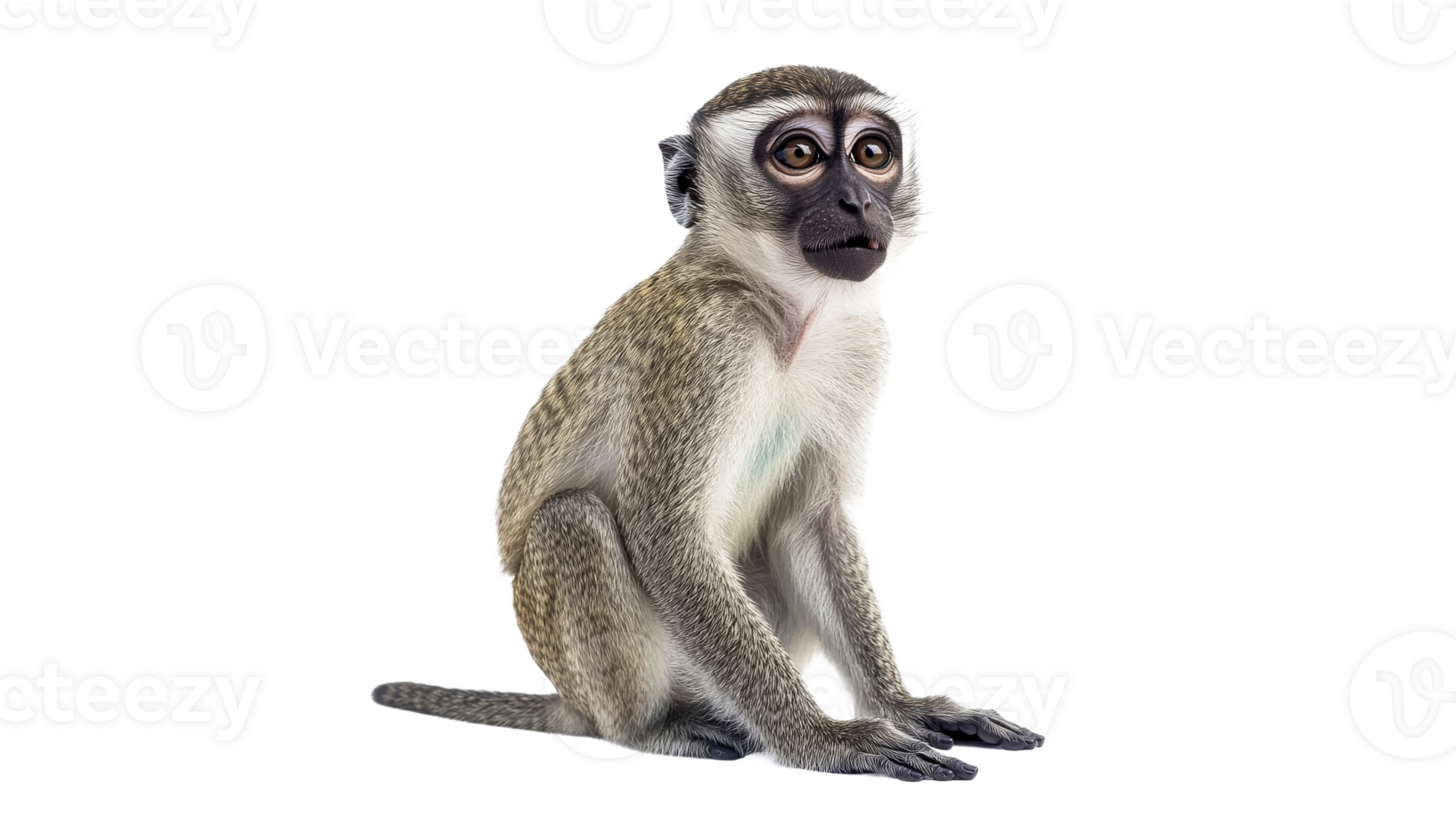 Curious monkey sits in nature png