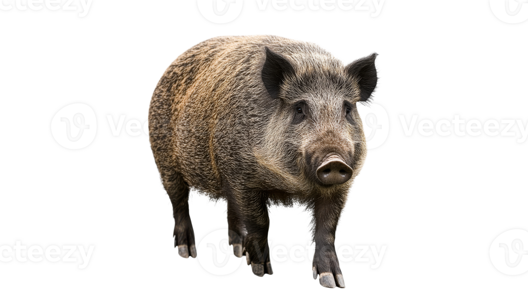 Wild boar walking on a white background png
