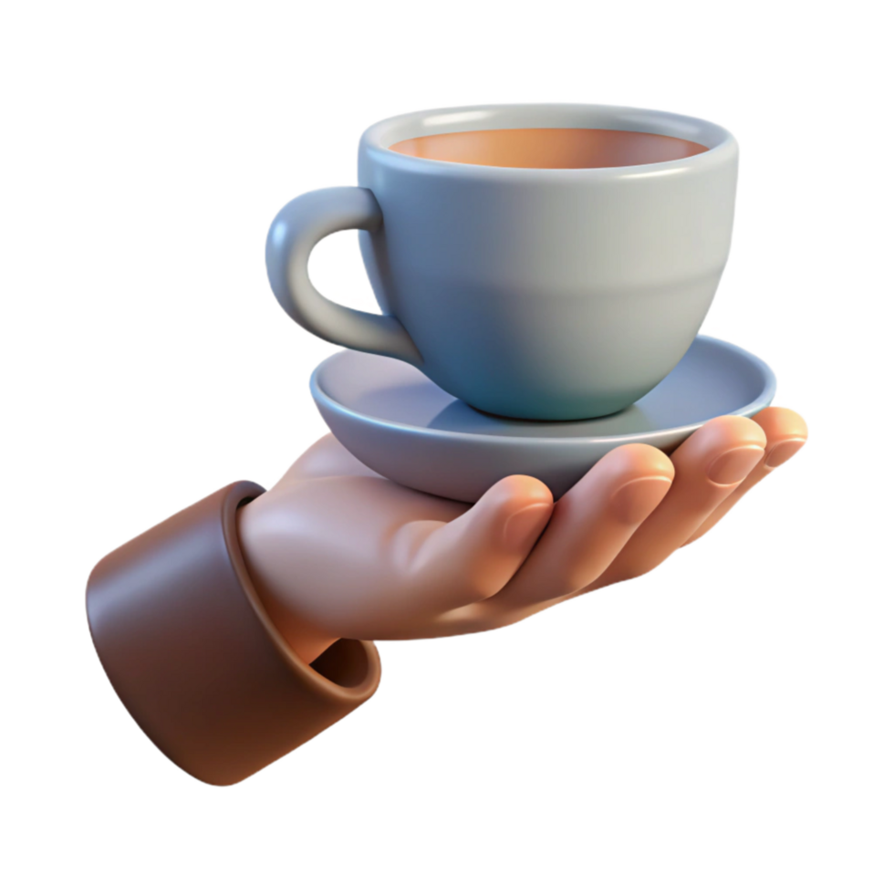 elegant traditional Hand Holding a Teacup Side View Isolated on Transparent Background authentic png