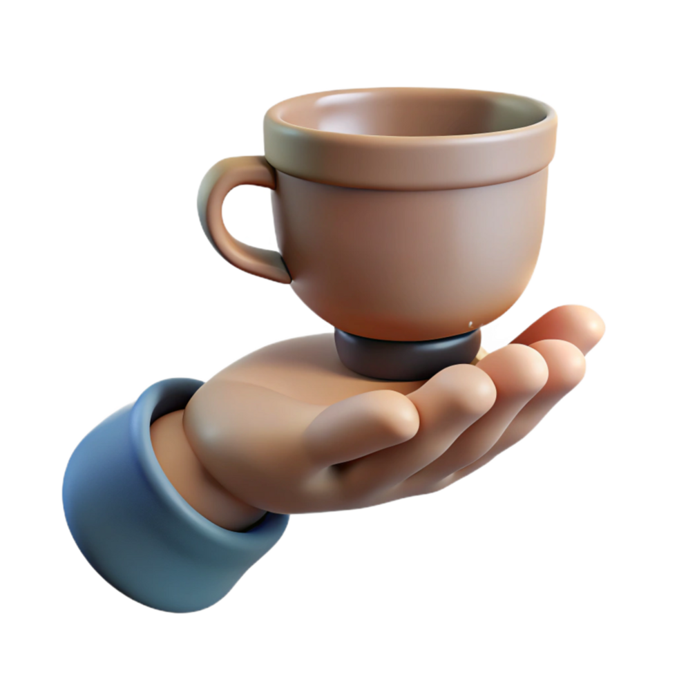 magnificent abstract Hand Holding a Teacup Side View Isolated on Transparent Background authentic png