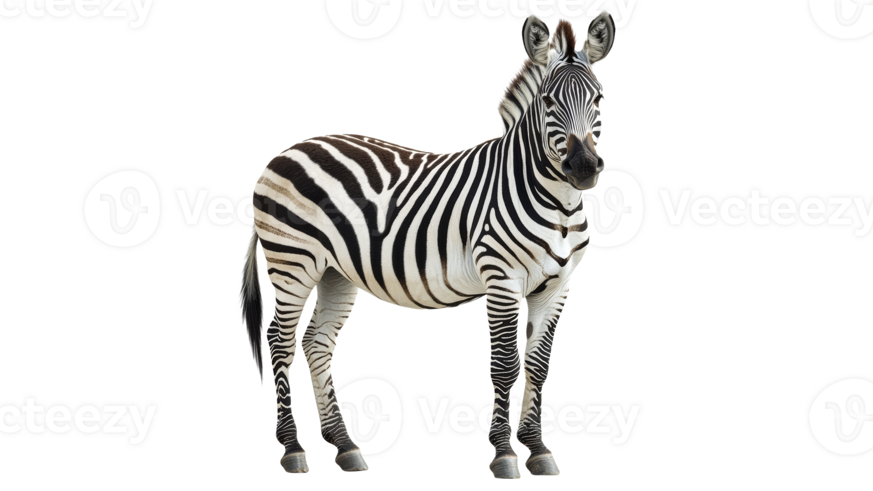 Unique zebra standing against white background png