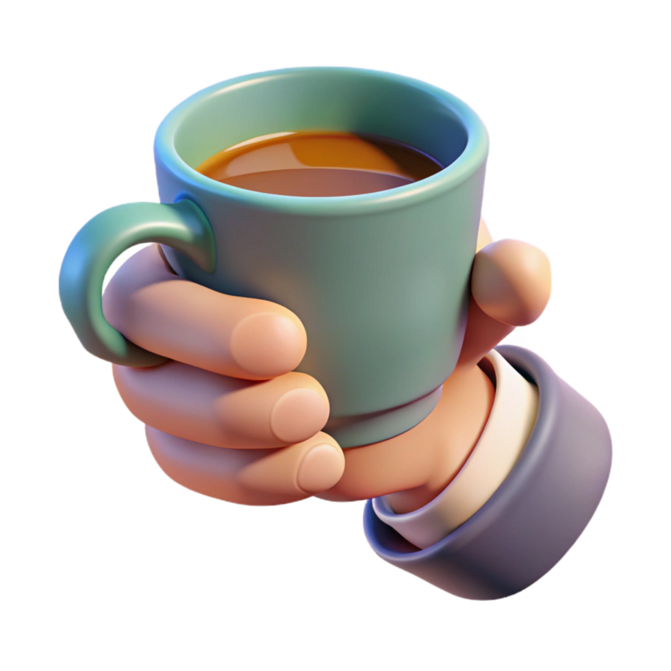 extraordinary modern Hand Holding Cup of Tea Isolated premium png