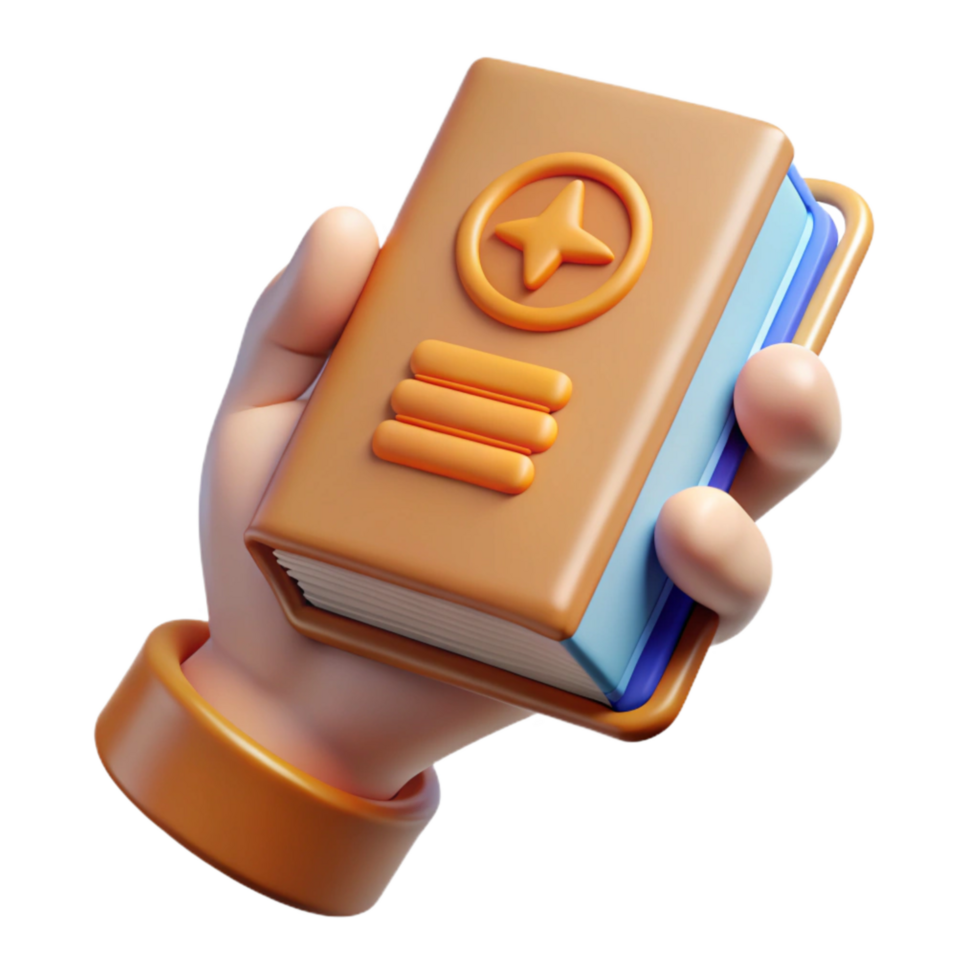 elegant modern Hand Holding Endangered Language Dictionary Isolated original png