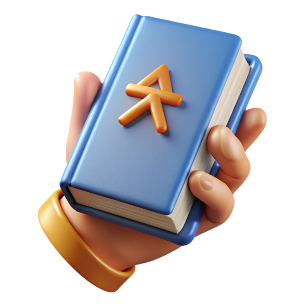 stunning rustic Hand Holding Endangered Language Dictionary Isolated exclusive png