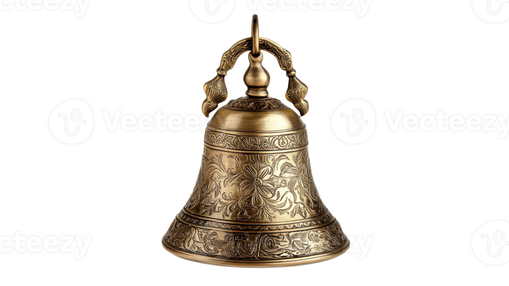 Antique bell with intricate design png
