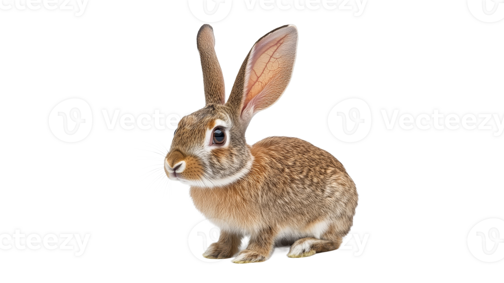 Rabbit sitting on white background during daytime png