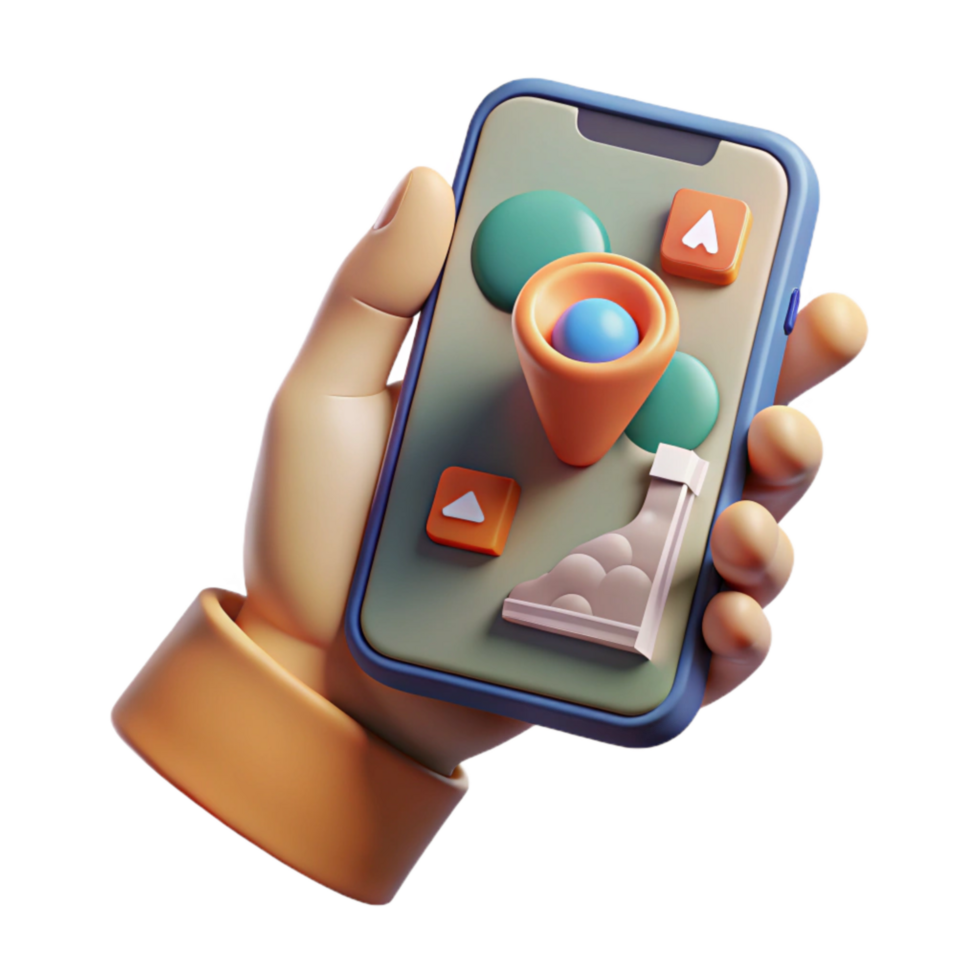 stunning classic Hand Holding Smartphone with Ar Interface Cutout Element professional png