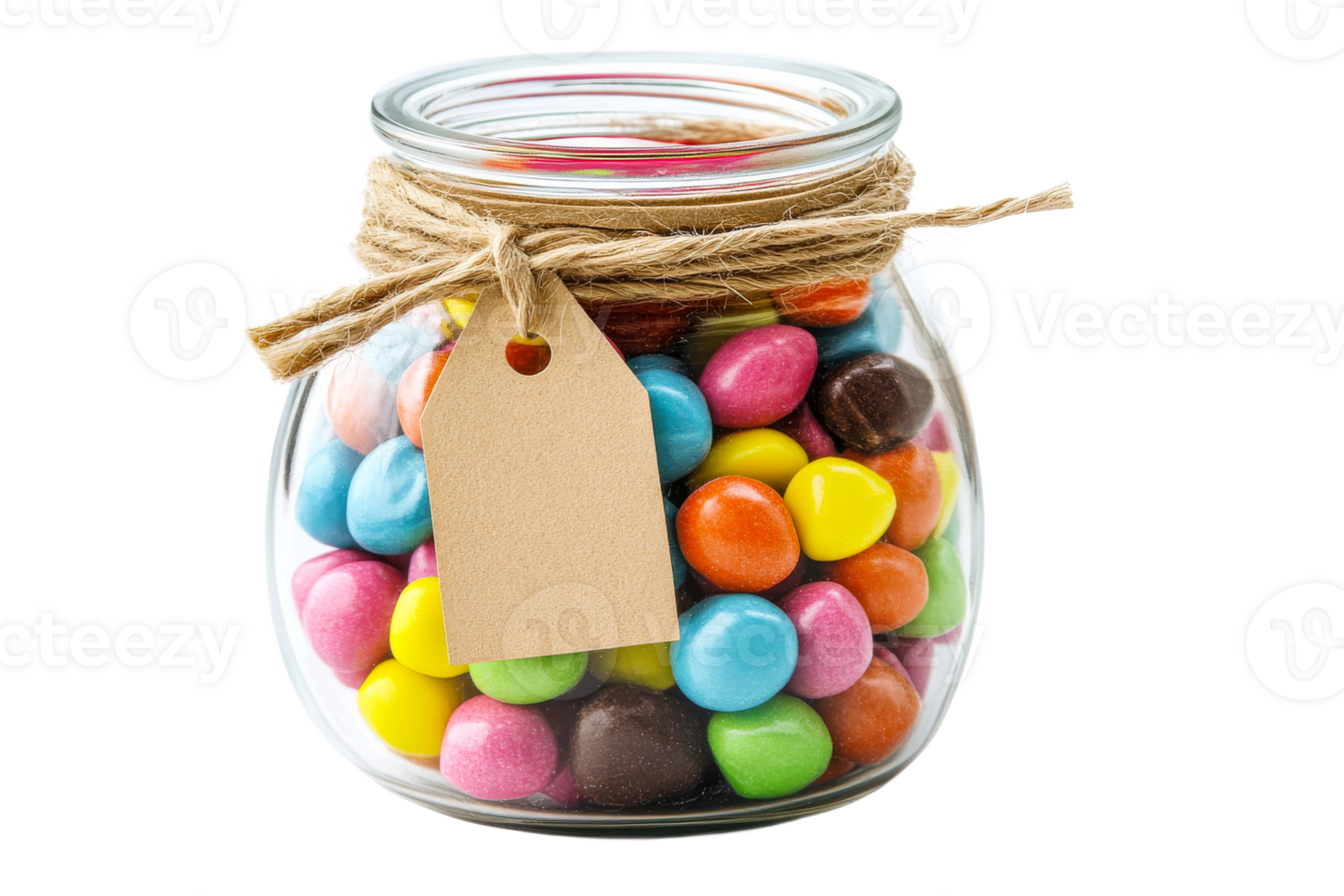 Colorful candy jar filled with sweets and treats png