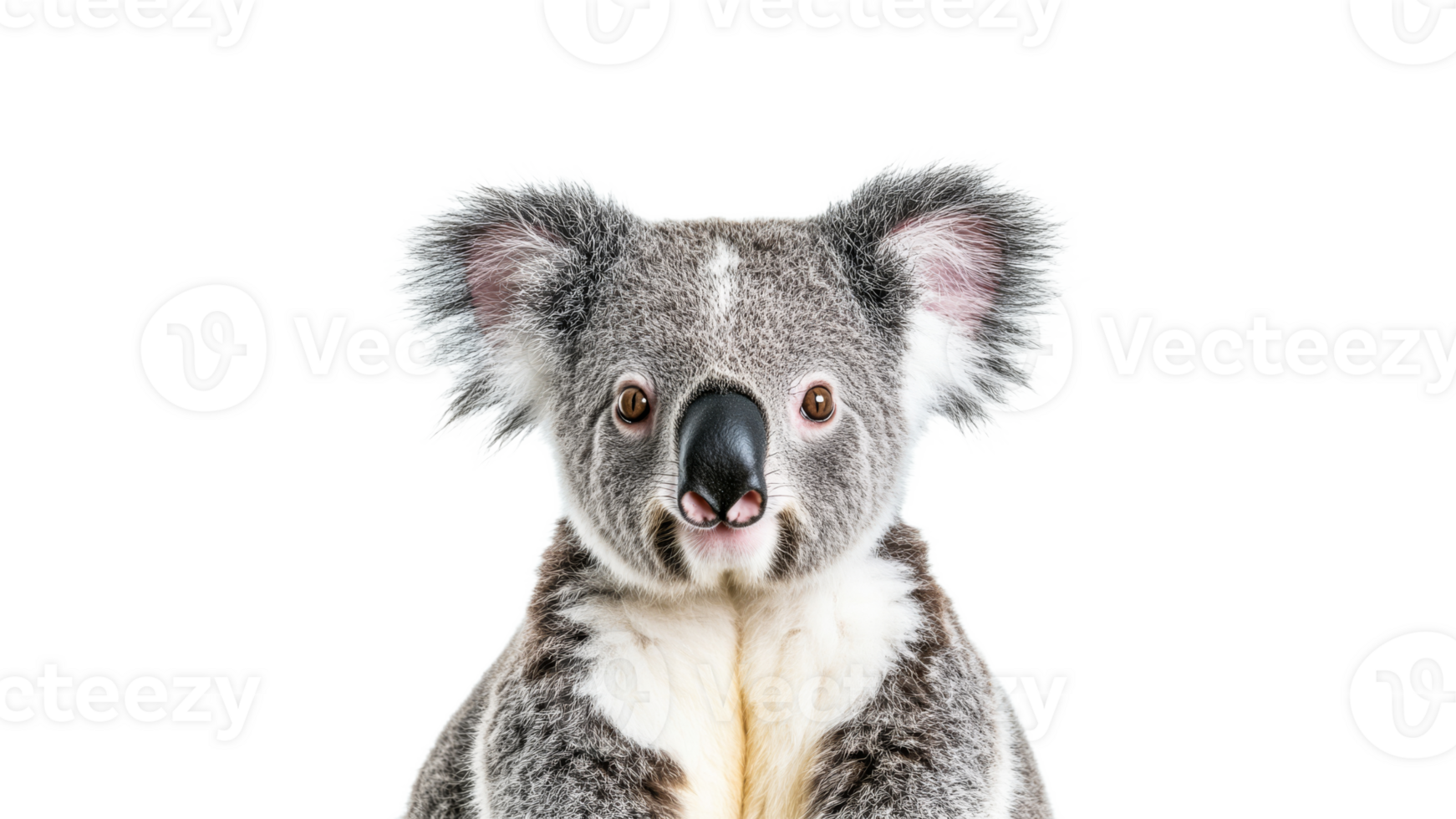 Cute koala portrait against white background png